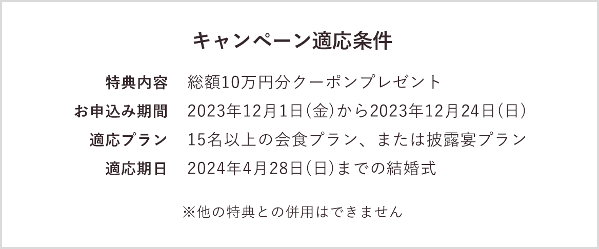 キャンペーン適応条件