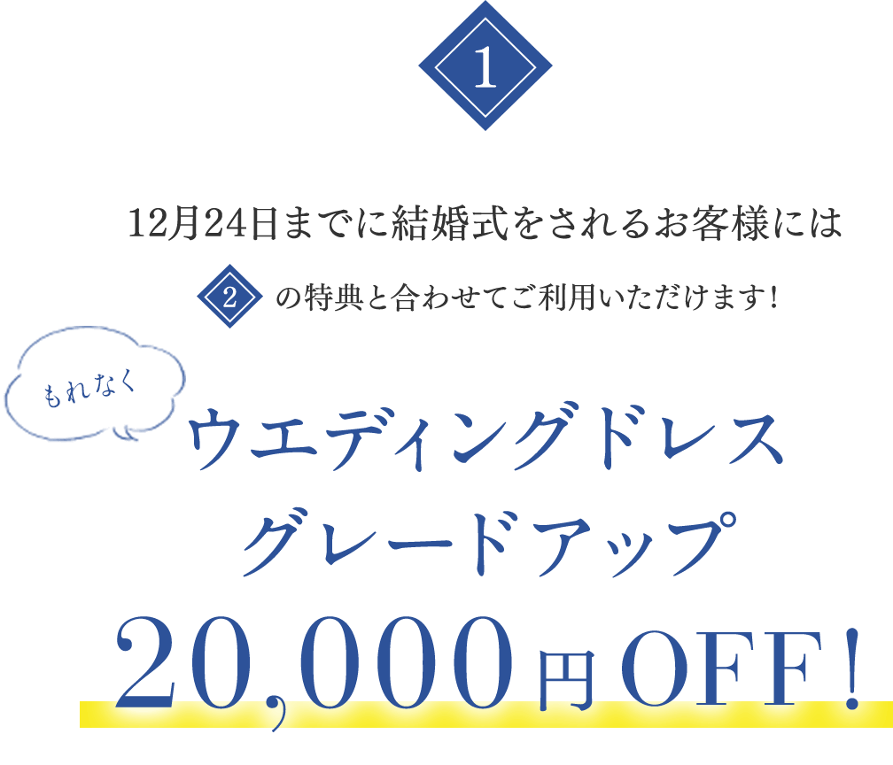 ウエディングドレス20,000円OFF!